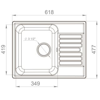 Мойка кухонная Reflexion Prima 60-GR RF0460GR серый